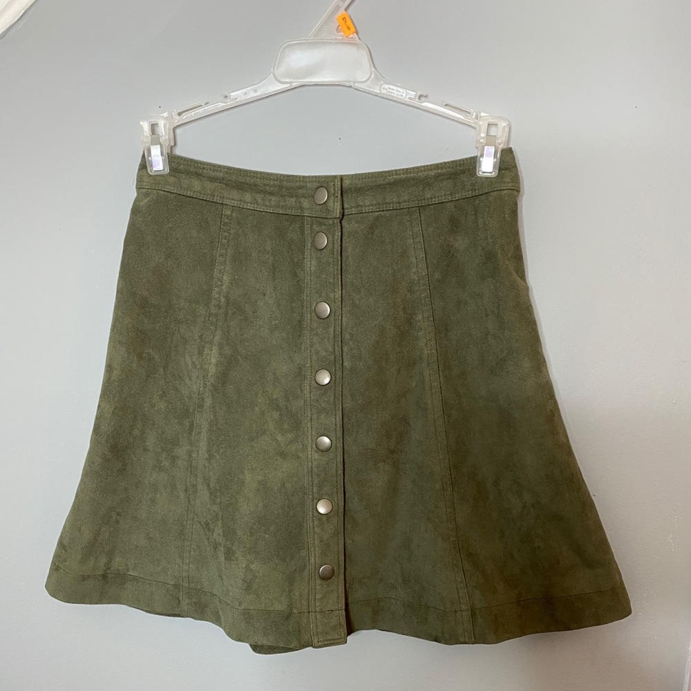 Olive Green Button Up Skirt
